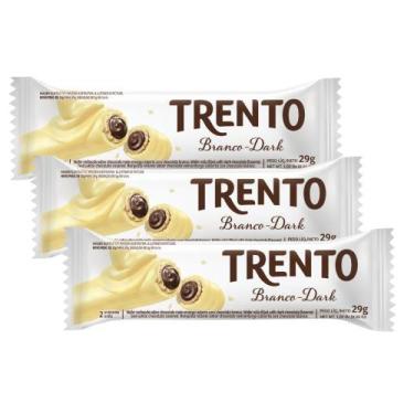 Imagem de Kit 3 Chocolate Trento Branco Dark 29g