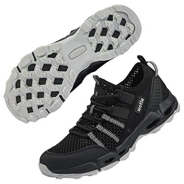 Imagem de MAINCH Feminino Calçados Aquáticos para Caminhada, Tênis Esportivos Ao Ar Livre de Secagem Rápida (Preto, Tamanho 9,5)