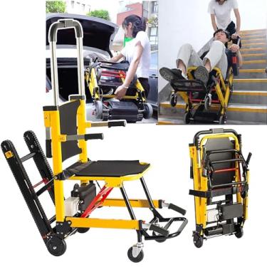 Imagem de Escalador de escadas elétrico (carga de 160 kg) - Painel de controle inteligente + moldura de liga de alumínio, idosos/deficientes - Cadeira de rodas elétrica para subir e descer escadas - Cadeira