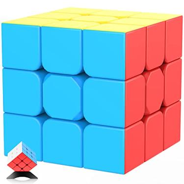 Imagem de Jurnwey Speed Cube 3x3x3 Stickerless with Cube Tutorial - Turning Speedly Smoothly Magic Cubes 3x3 Puzzle Game Brain Toy for Kids and Adult