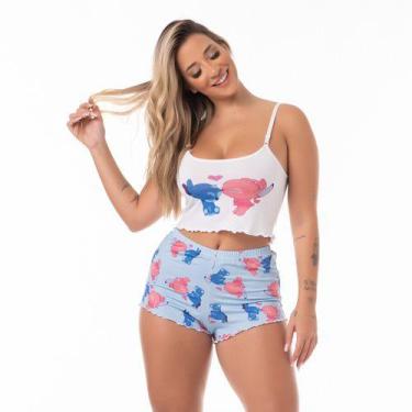 Imagem de Kit C/10 Pijama Virginia Cropped Ondinha Short Dool Baby Ddol Personag