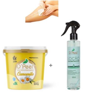 Imagem de Kit Cera Depilatória Quente Camomila Depilação + Loção Adstringente Pr