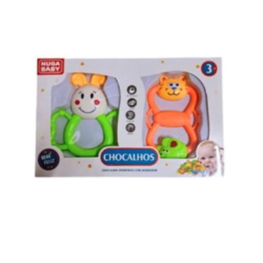 Imagem de Kit De Chocalho E Mordedor Brinquedo Para Bebê 2 Peças (2408) - nuga b
