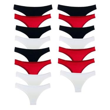 Imagem de Kit 15 Calcinhas Fio Dental Algodão Cotton Básica Lisa Lingerie - Try 