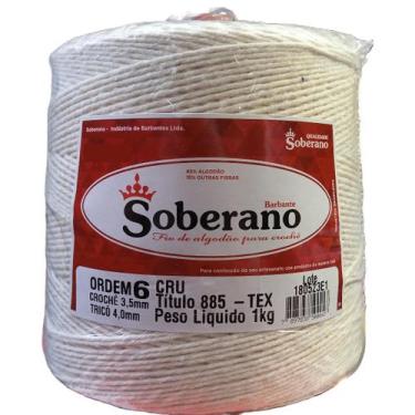 Imagem de Barbante Cru Soberano Cone de 1 Kilo Fio Espessura N 2, 3, 4, 6, 8, 10