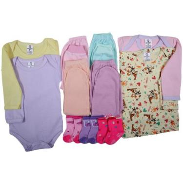 Imagem de Kit C/11 Peças Inverno Camiseta + Mijão + Body Roupas Bebê - Batutinha