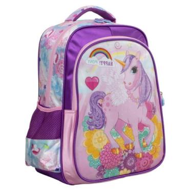 Imagem de Mochila Escolar Infantil Happy Pony Meninas Yins, Roxo