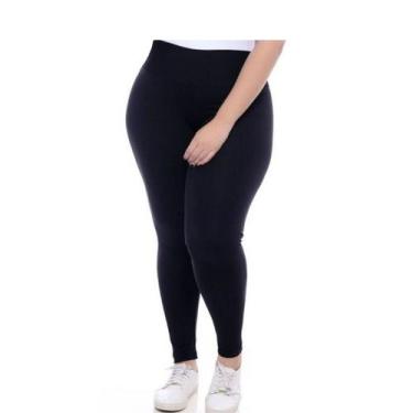 Imagem de Calça Legging Plus Size Cintura Alta Em Suplex De Poliéster PRETA - Fa