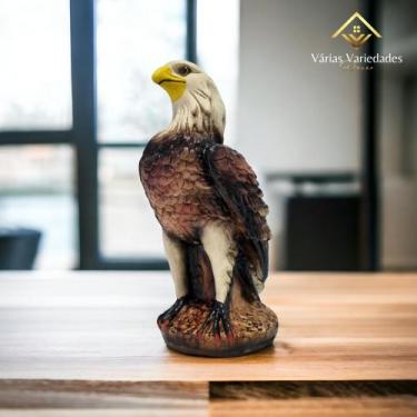 Imagem de Estátua 1 Gavião Pintura Personalizada Espanta Pombo Passarinho Em Ges