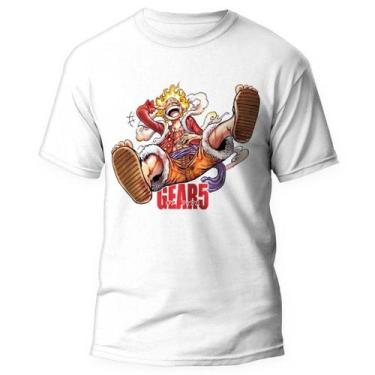 Imagem de Camiseta One Piece Luffy Gear 5 Anime Unissex - Kamisetas Otaku, Branc