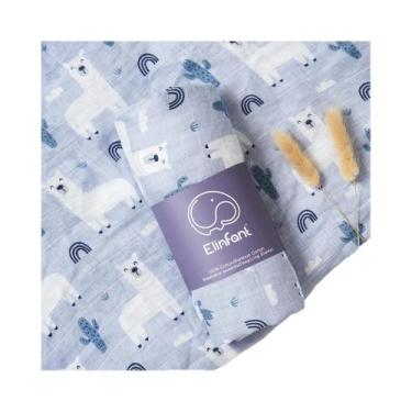 Imagem de Swaddle de Musselina de Algodão e Bambu 120x110cm - Envoltório Macio e