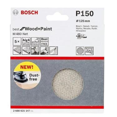 Imagem de Disco de Lixa Bosch 125mm Grao 150 5 Unid 2608621147000