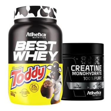 Imagem de Combo Best Whey Toddy Isolado Hidro 900g Creatina Atlhetica - Atlhetic