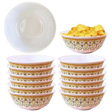 Imagem de 12 Tigelas Bowl 830ml de Melamina Decorado Para Sobremesas - Fx
