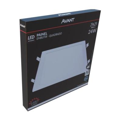 Imagem de Painel de Led Avant Alumínio embutido Quadrado 30x30cm 24W Bivolt, 650