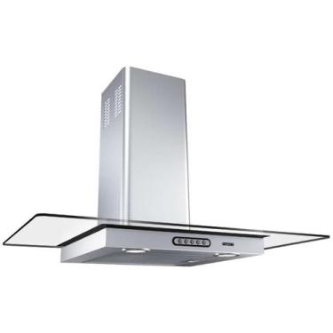 Imagem de Coifa Parede Vidro Reto 80cm Fogatti Slim Inox 4 á 6 Bocas, 110V