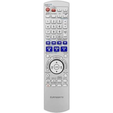 Imagem de Controle remoto universal EUR7659Y70 compatível com Panasonic DMR-ES35V DMRES35V DMR-ES45V DMRES45V DMR-ES46 DMR-ES46V DMRES46V EUR7659Y10 TV/DVD