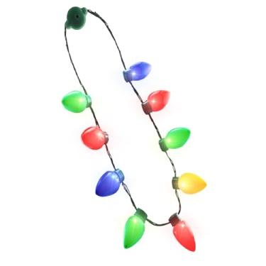Imagem de Windy City Novelties LED Christmas 9 Bulb Necklace with 6 Dynamic Light Modes for Adults and Kids Christmas Parties, Caroling, Gatherings & Party Favors - 1 Pack