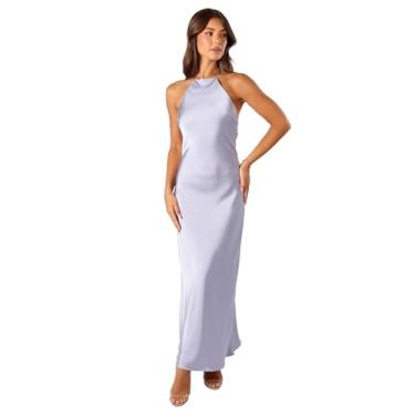 Imagem de Petal & Pup Vestido longo feminino Hadley Halterneck, Azul, GG