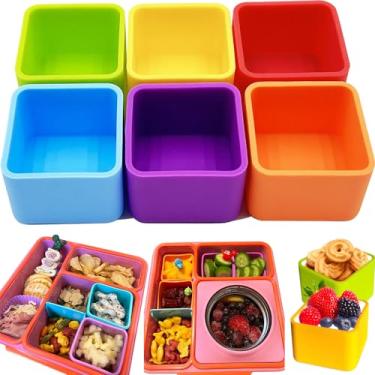 Imagem de IELEK Divisores de Lancheira de Silicone Bento Box Square Bundle Divider Acessórios Recipientes para Preparação de Refeições Lavável Na Máquina de Lavar Louça