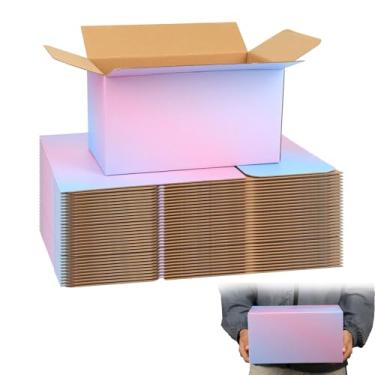 Imagem de FORBFAN 11x6x6 caixas de transporte coloridas, 30 pacotes de caixas de papelão ondulado coloridas para embalagem, caixas de correio de papel para pequenas empresas