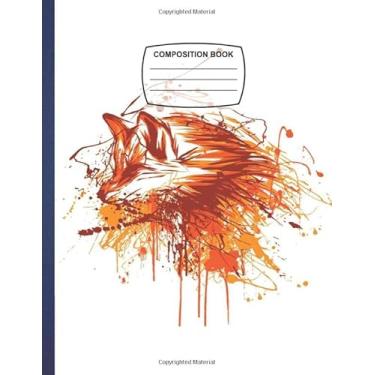 Imagem de Composition Notebook: Fox splatter Blank Wide Ruled Paper Notebook Matte Wide Lined Workbook Journal for Kids Teens Students Girls Boys Cute Playing Red Panda Bear.8.5" X 11" 110 Wide Ruled Pages