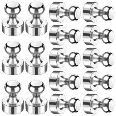 Imagem de 16Pcs Fridge Magnets Refrigerator Magnets, Strong Metal Magnets for Whiteboard, Magnets Fridge, Magnets for Kitchen, Office, School, Adults, Brushed Nickel