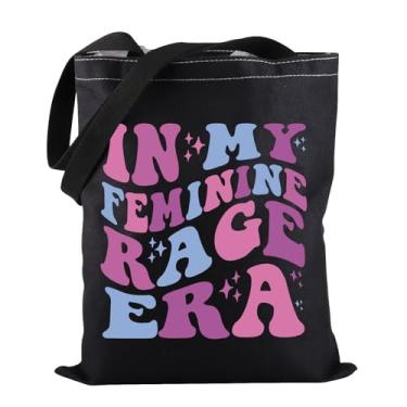 Imagem de PWHAOO Feminist Gift In My Feminine Rage Era Sacola Feminina Presente de Igualdade de Direitos para Feministas, Bolsa My Feminine Rage