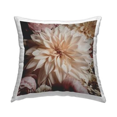 Imagem de Stupell Industries Close Up Dahlias Design by Leah McLean Almofada impressa interna, 45 x 18 x 45, off-white
