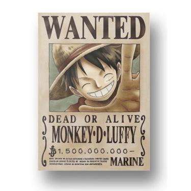 Imagem de Placa de metal Decoração Cartaz de Procurado Luffy One Piece