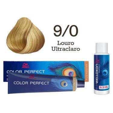 Imagem de Coloração Color Perfect 9.0 Louro Ultraclaro Emulsão Oxi 30 Welloxon  