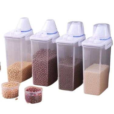 Imagem de Pote Hermético 2L Com Medidor Organizador De Alimentos Mantimentos Arroz(4 UNIDADES)