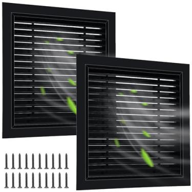 Imagem de Gisafai 2 peças 66.0 cm x 66.0 cm Ventilação de parede de liga de alumínio galpão de ventilação do sótão com tela retorno grelha de ar com parafusos, para ventilação portas exteriores parede casa
