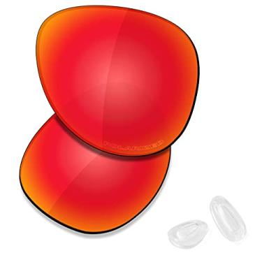 Imagem de SAUCER Lentes de reposição premium e protetores de nariz para óculos de sol Oakley Elmont M OO4119-58 mm High Defense - vermelho fogo polarizado