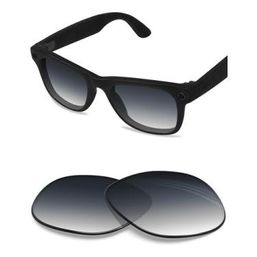 Imagem de BLAZERBUCK Lentes de reposição anti-sal para RayBan Meta Wayfarer RW4008 53 mm - Cinza dégradé