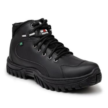 Imagem de coturno bota masculina confortável palmilha e.v.a - wgr, Preto, 38