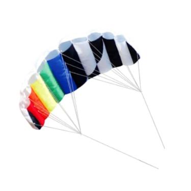Imagem de Aymzbd Dunha de dupla dublê Kite Rainbow 55 polegadas parafoil pipa para treinamento de kitesurfing parque