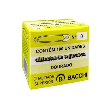 Imagem de Alfinete De Segurança Nº 0 27mm Dourado CX 100 Und Bacchi