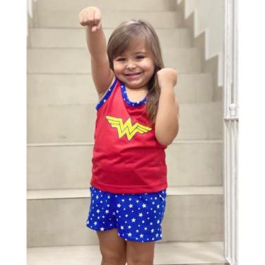 Imagem de Pijama Infantil Menina Regata Estampado Baby doll de Verão sem Manga e