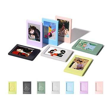 Imagem de Rieibi (Pacote com 7) Mini porta-retratos de 7,6 cm – Conjunto de porta-retratos para instax Mini 99/40/Evo/12/11/9/8/7+ Filme/Polaroid – Moldura pequena de 5 x 7 cm para decoração de mesa