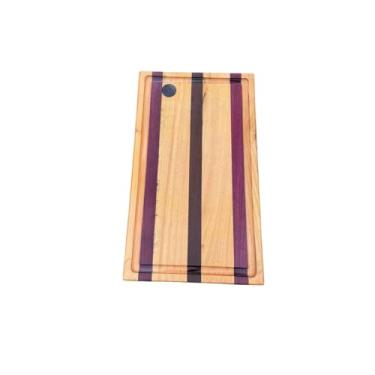 Imagem de Tábua para Churrasco Rústica em Madeira Nobre Marchetada Canaleta na Resina