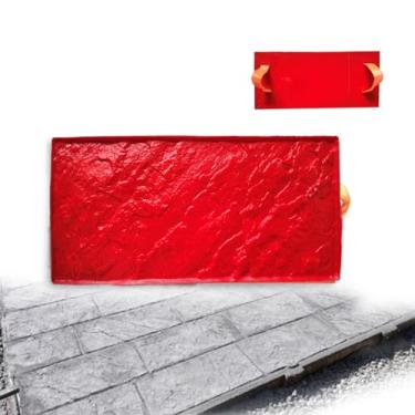 Imagem de Tapete retangular de textura de concreto com textura de azulejo de pedra mesmo piso de ardósia tapete de carimbo sem costura carimbos de poliuretano textura de concreto pele fornece texturas de aparência natural em paredes ou solo de concreto