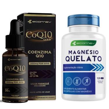 Imagem de Kit Magnesio Quelato Coenzima Q10 200mg Gotas Sublingual Sabor Maracuj