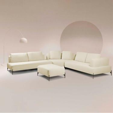 Imagem de Sofá Modulado Sala de Estar 415cm Marino de Canto Pés de Ferro com Alm