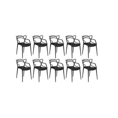 Imagem de Conjunto com 10 Cadeira Moderna Allegra Masters Polipropileno Resisten