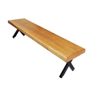 Imagem de Banco Industrial Texas Madeira Maciça 1,80m Ferragem Preta