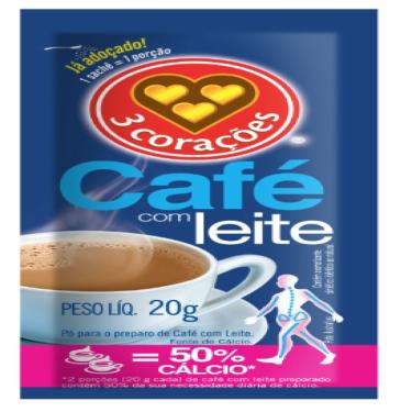Imagem de Cafe com leite 3 coracoes sache 20 gr