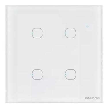 Imagem de Interruptor Smart Wi-Fi Touch 4 teclas Branco ews 1004 Intelbras