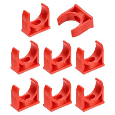 Imagem de uxcell 8 peças de grampos de tubo de água de PVC, fivelas de mangueira de tubulação em forma de U, suporte de tubo de irrigação para 25 mm OD para bandejas de TV, tubulação, tubo de suporte de