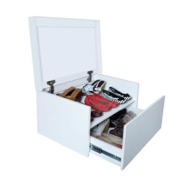 Imagem de Sapateira Box Baú Caixa Organizadora para Sapatos - Branco Laca - Form
